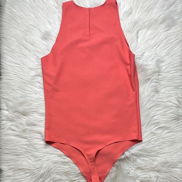 Parade High Neck Bodysuit Coral Pink Size XL - Picture 2 of 5